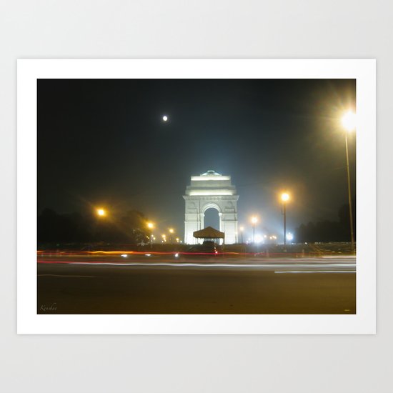 Rush Hour - India Gate Art Print