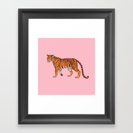 Tiger - Pink Framed Art Print