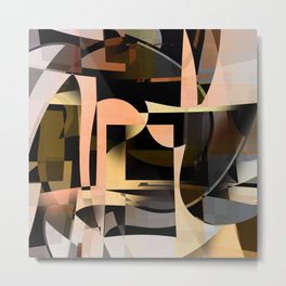 the excess Metal Print | Beige, Abstract, Digital, Yellow, Painting, Gray, Peach 