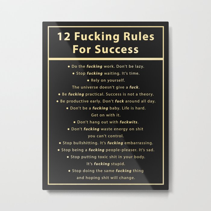 12 Rules For Success Metal Print
