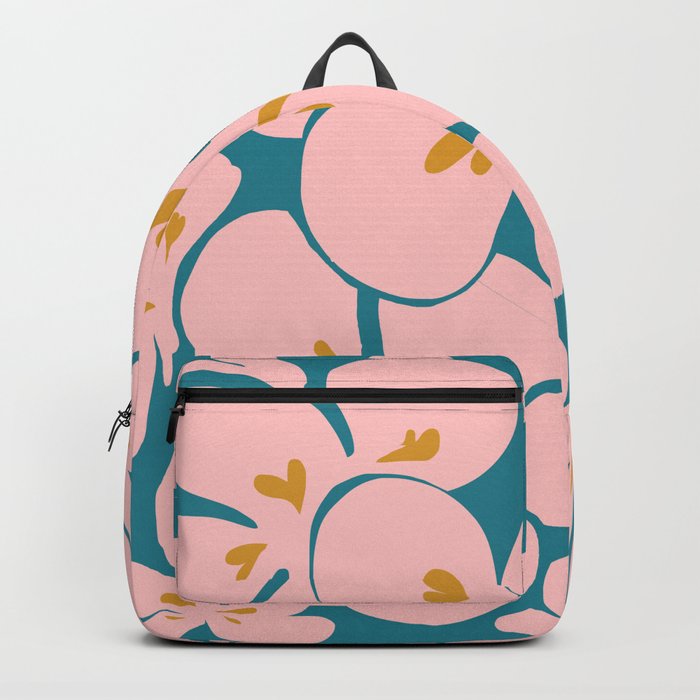 Abstraction_FLORAL_FLOWERS_PINK_BLOOM_BLOSSOM_POP_ART_0417A Backpack