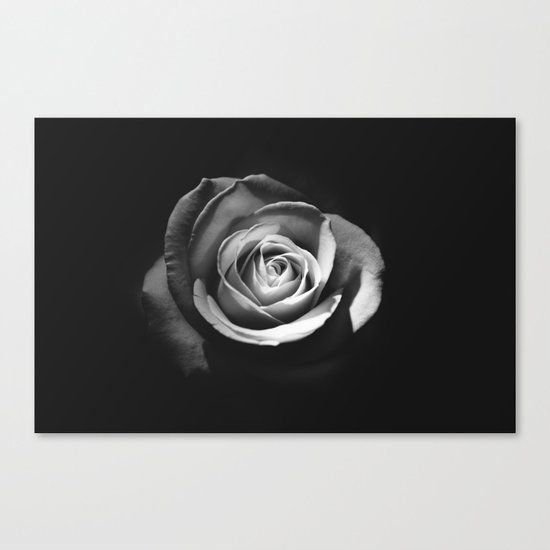 BLACK - WHITE - ROSE Canvas Print