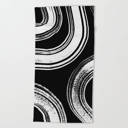 Modern Black + White Beach Towel