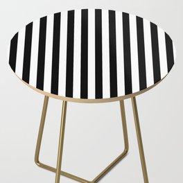 Large Black and White Cabana Stripe Side Table