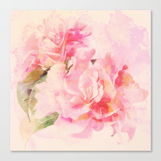 douces fleurs roses Canvas Print
