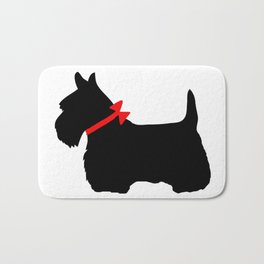 Scottie Dog with Red Bow Bath Mat | Popart, Animal, Graphicdesign, Gift, Dog, Dorm, Present, Scottiedog, Illustration, Redribbon 