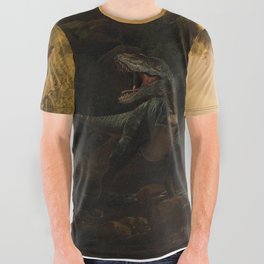 Jurassic Era Oil Painting All Over Graphic Tee