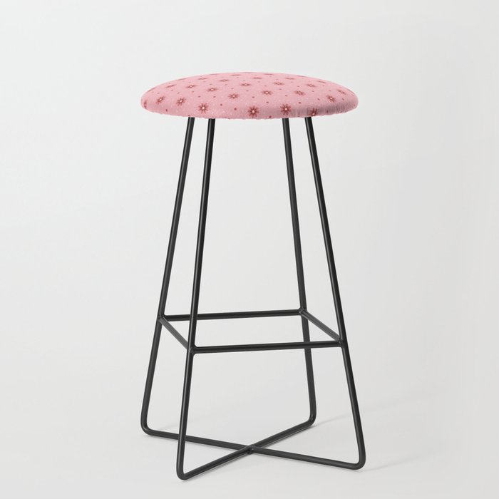 Botanical Floral spring daisy and dot pink pattern vector art Bar Stool