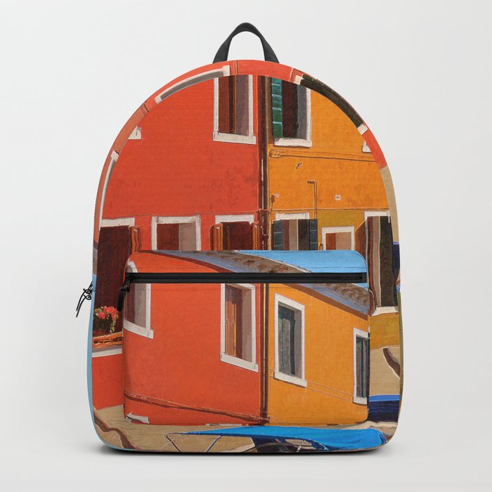 Brightly Coloured Homes Burano Venice Italy #3 Backpack