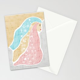 Lady Nature Pastel Stationery Card