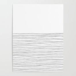 Hand Striped Black and White Poster