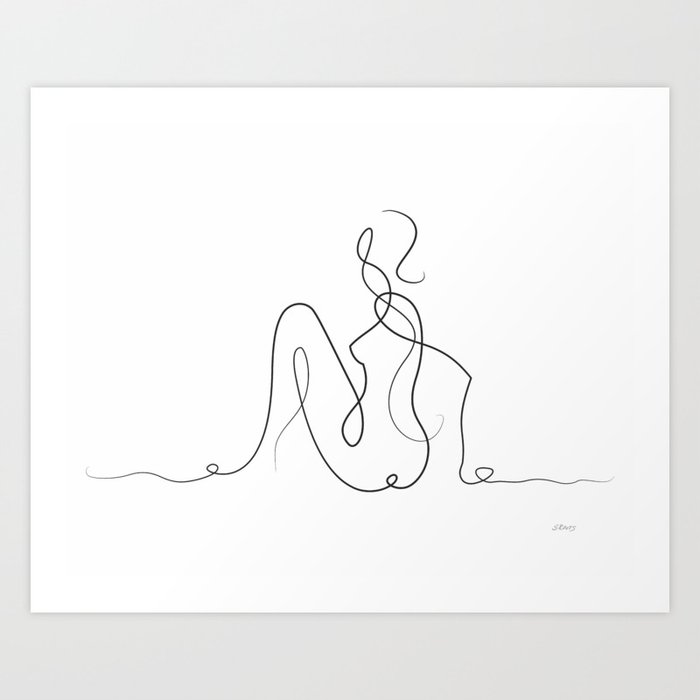 Modern Abstract Nude Sketch Art Print By Siretmr Society6