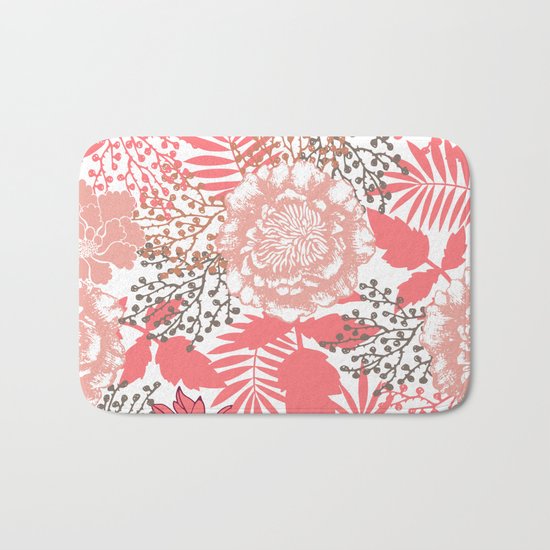 Pink peonies. Bath Mat