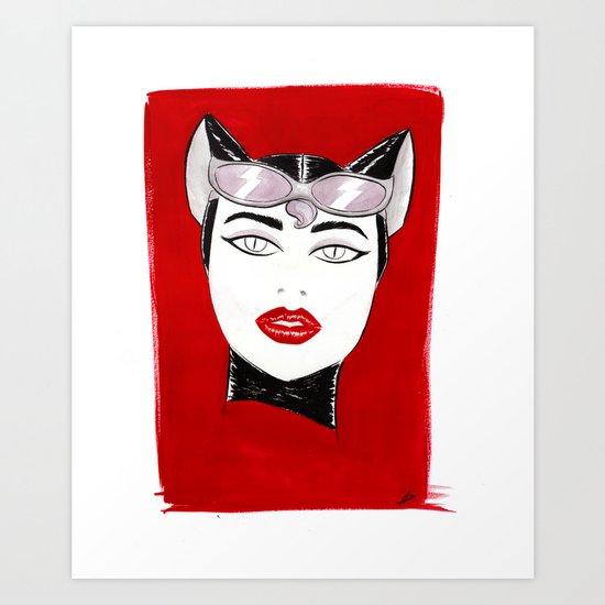80's Fashion Catwoman Art Print