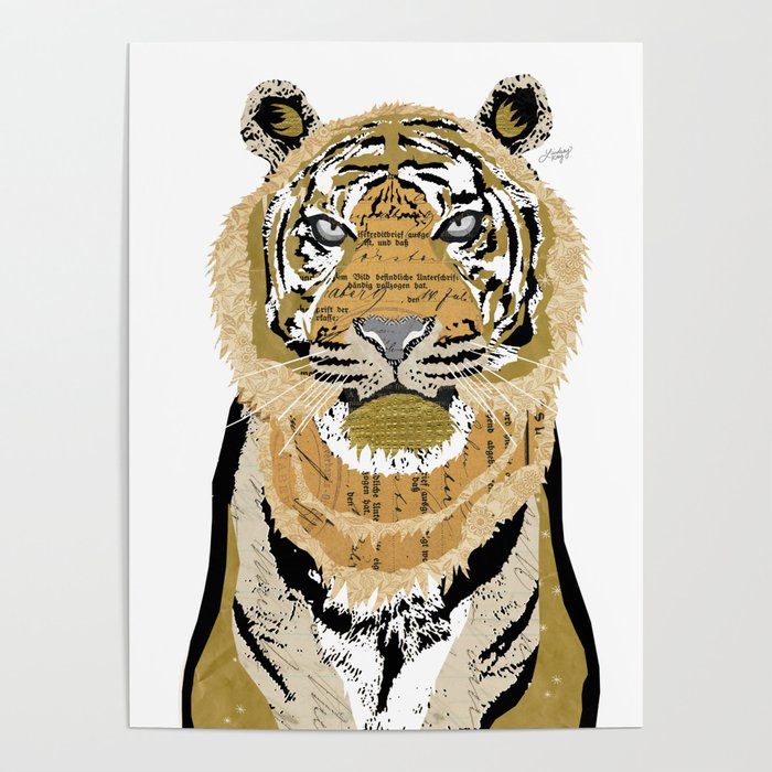 Tiger Collage Poster by Lindsey Kay Co | Society6