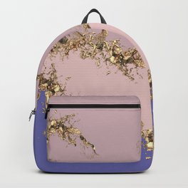 Very Peri and Lotus Gold Splatter Abstract Backpack