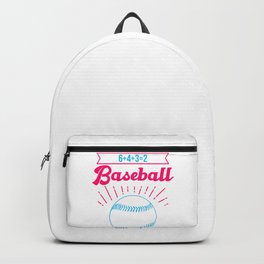 Baseball Math 6 4 3 2 Double Play Funny Sports Player Backpack