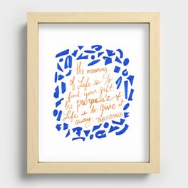 Picasso Quote in Cobalt and Gold Recessed Framed Print