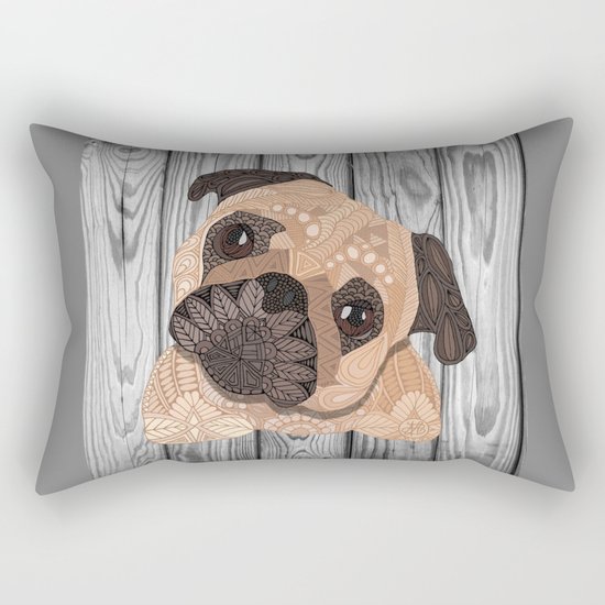 Pug Hug Rectangular Pillow