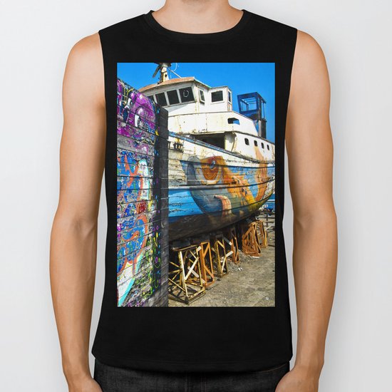 Old Sicilian Port of Alcitrezza Biker Tank