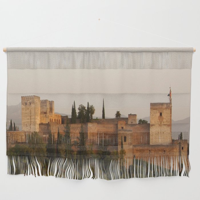 Spain Photography - Castle Standing In The Pretty Sunset Wall Hanging