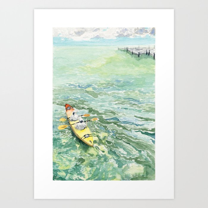 Seagrass Kayaking Art Print