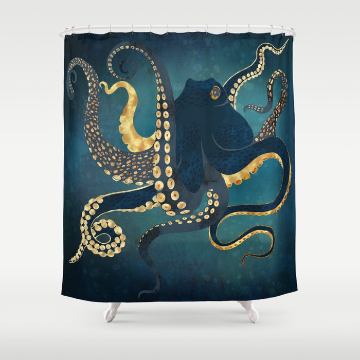 Metallic Octopus IV Shower Curtain
