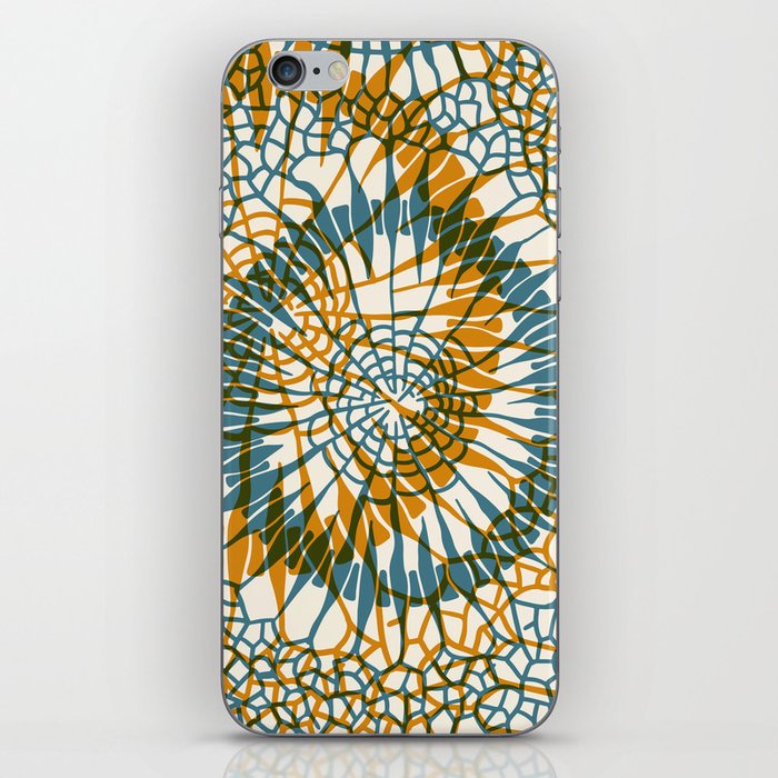 Corals - abstract pattern (Hexacoralla) in ochre and petrol iPhone Skin