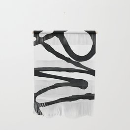 Brushstroke 7: A minimal black and white abstract mudcloth print by Alyssa Hamilton Art Wall Hanging