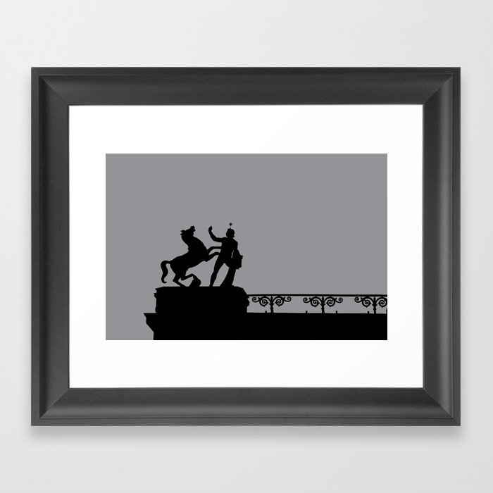 Silhouettes of the Altes Museum, Berlin | Simple Travel Photography Framed Art Print