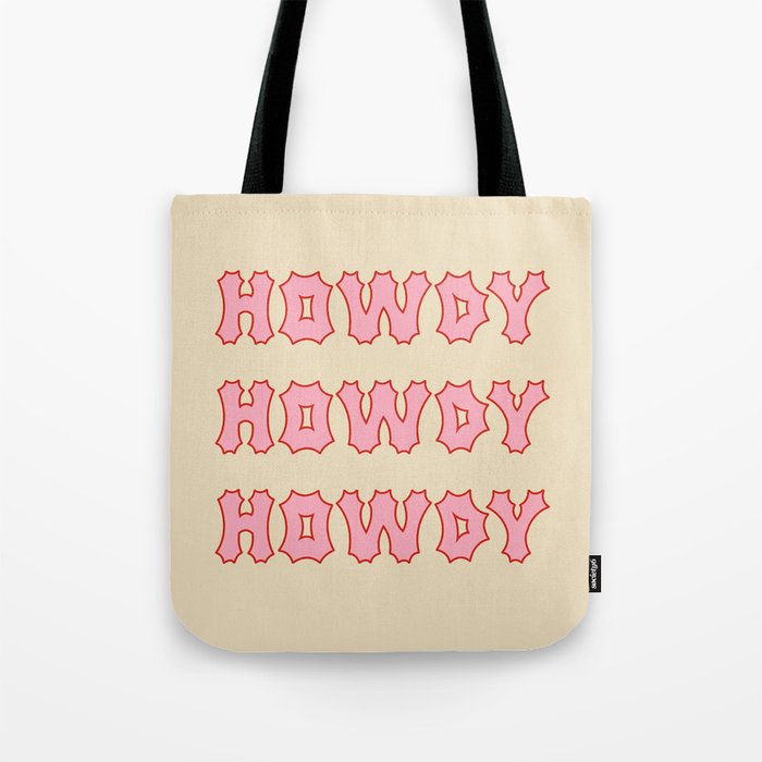 Gothic Cowgirl, Pink and white Tote Bag