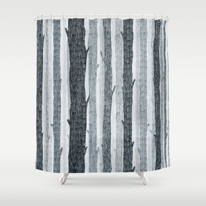 Seamless pattern birch wood trees Shower Curtain