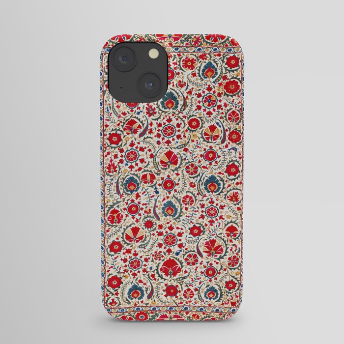 Bokhara  Antique Uzbek Suzani Embroidery Print iPhone Case