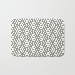 Gray Green and White Abstract Mosaic Pattern 3 2022 Color Sherwin Williams Evergreen Fog SW 9130 Bath Mat | Grid, Diamonds, Tessellation, Grey, Ripples, Stripes, Gray, 2022, Mosaic, Earth Tone 