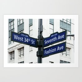 Road signs in Midtown of New York Art Print