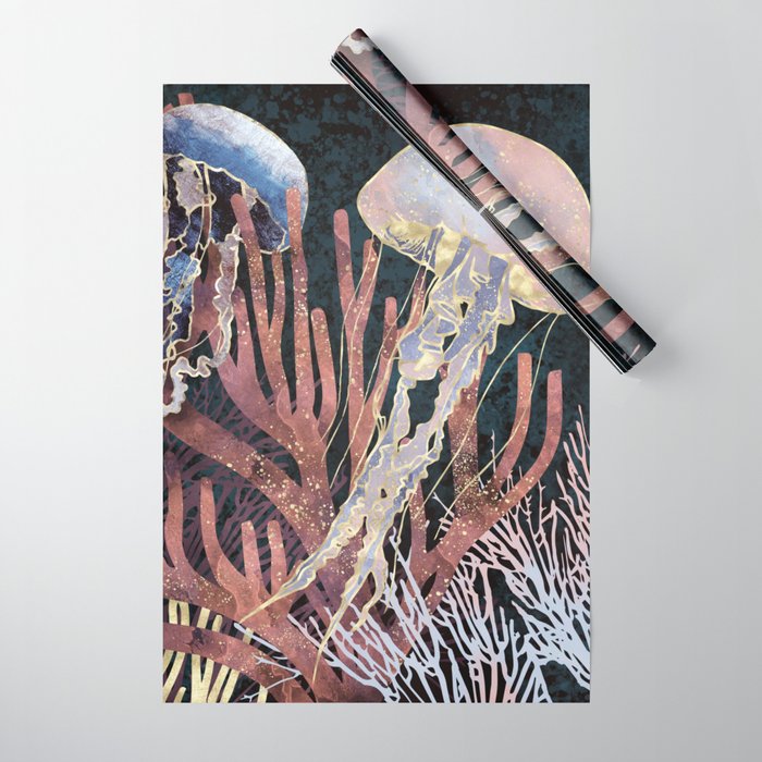 Coral discount wrapping paper