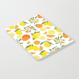 Oranges Lemons Citrus Fruits Repeat Pattern Notebook