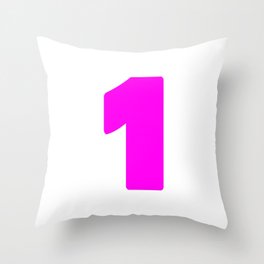 1 (Magenta & White Number) Throw Pillow