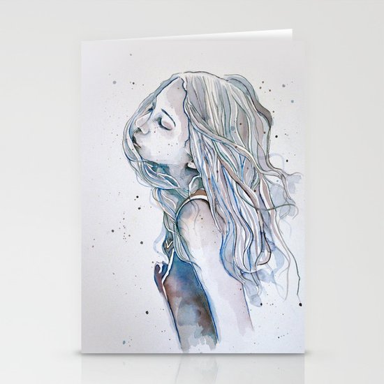Breeze (variant II), watercolor painting Stationery Cards