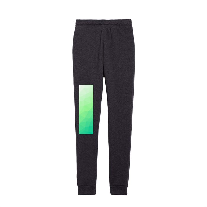Green Lime Light Pastel Abstract Geometric Triangle Pattern Kids Joggers