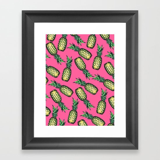 Pineapple Pattern Framed Art Print