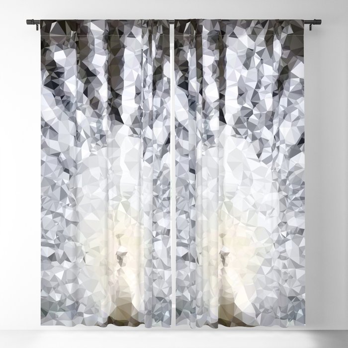 White Peacock Low Poly Geometric Triangles Print Blackout Curtain