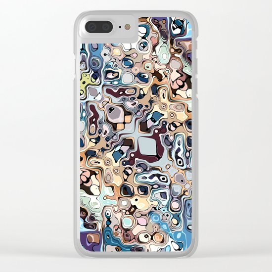 Colorful Chaotic Pattern Clear iPhone Case