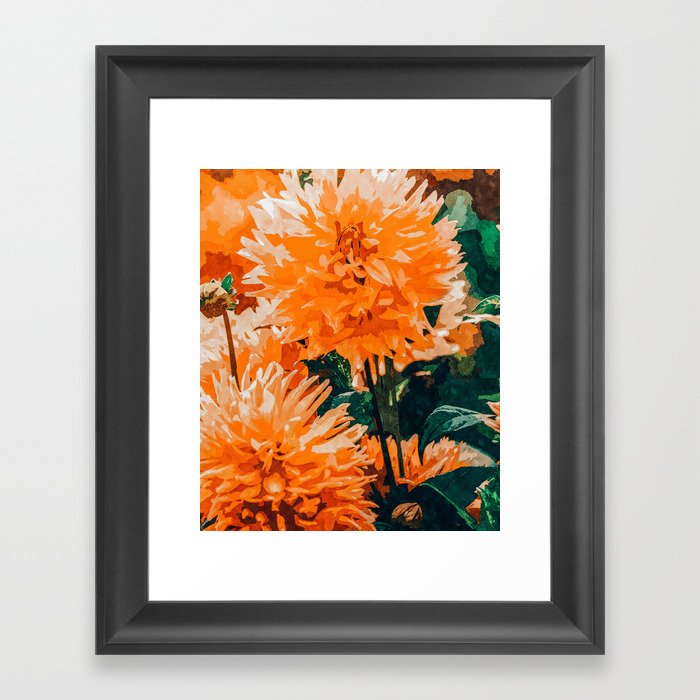 Coral Floral Framed Art Print