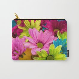 blue pink yellow flowers pattern Carry-All Pouch | Photo, Nature, Yellow, Pink, Color, Black And White, Underwater, Blue, Pattern, Plant 