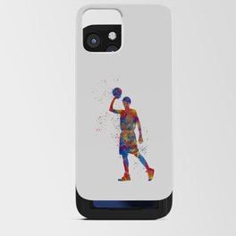 Basketball player in watercolor iPhone Card Case