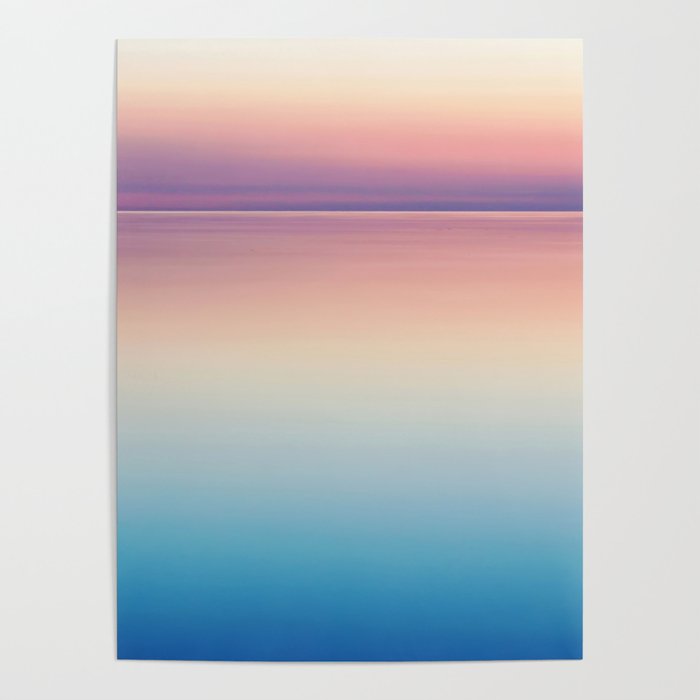 Rainbow Sunset Ocean Poster