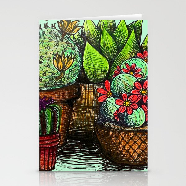 Succulents and Plants Stationery Cards