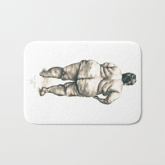 mujer en la ducha Bath Mat