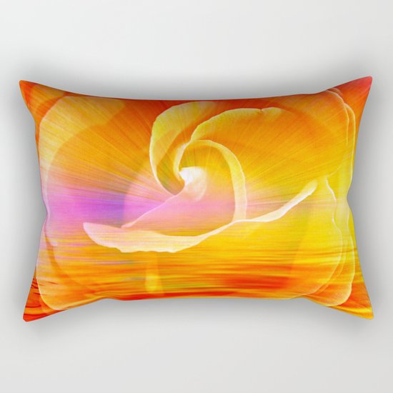 Sunset Rose Abstract Rectangular Pillow